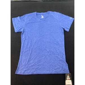 Badger Sport Womens T Shirt Blue V Neck Short Sleeve Size M Athletic Performance